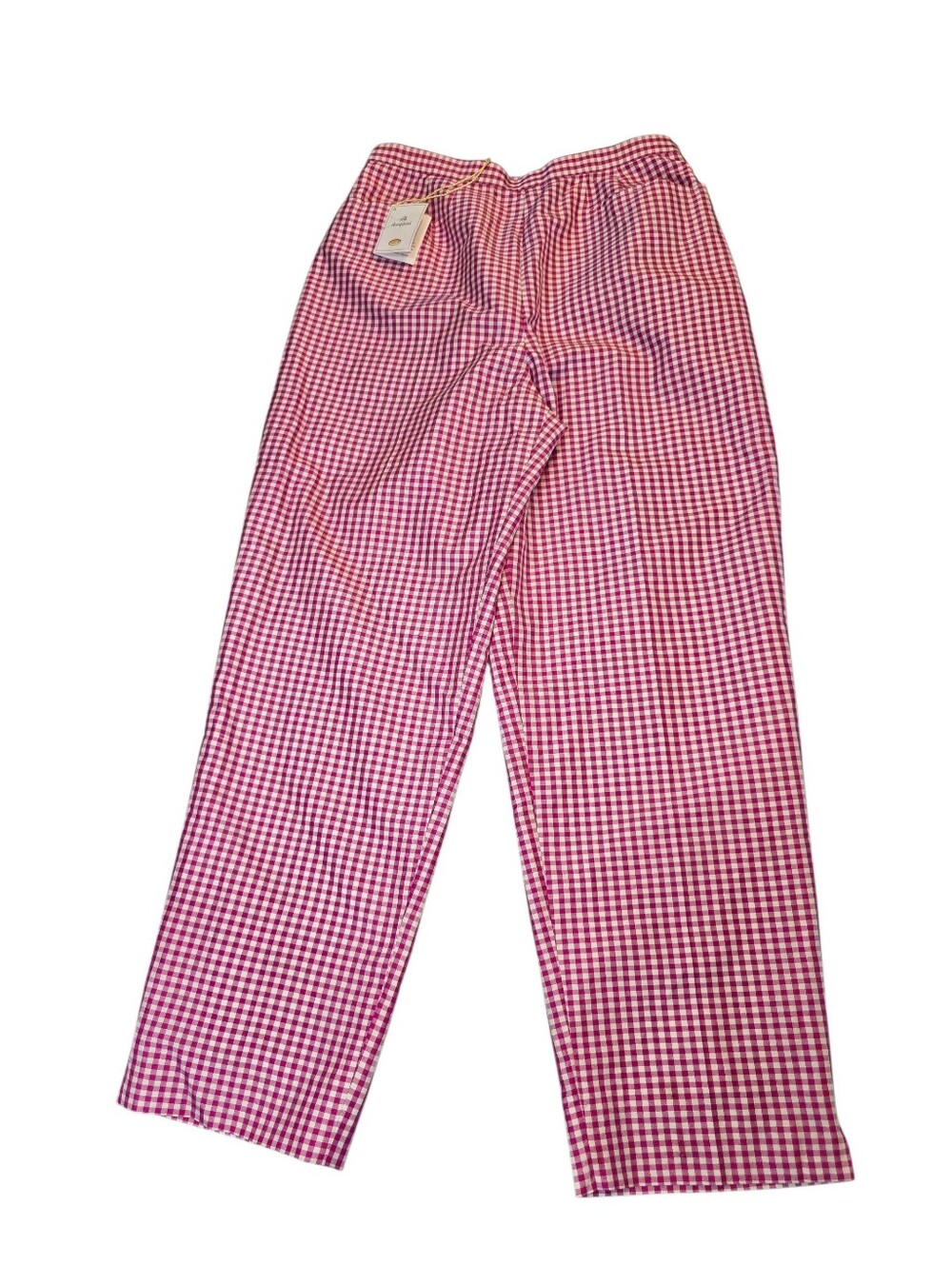 Talbots Petite Pink Gingham Silk Pants